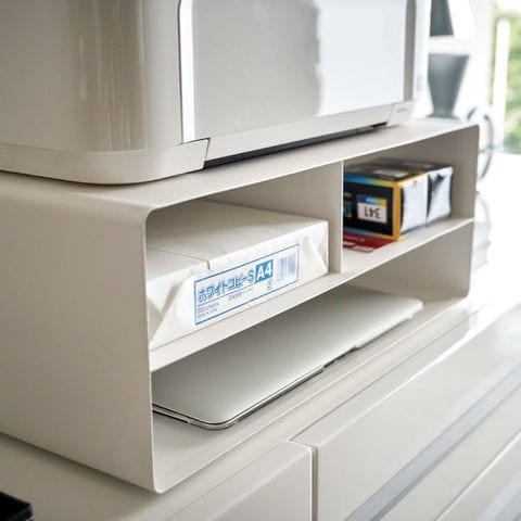 山崎実業 公式 tower ツーウェイプリンター収納ラック タワー ブラック 4349