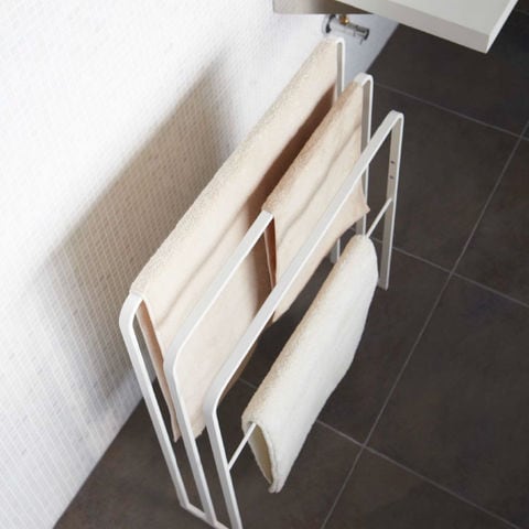 山崎実業 公式 tower 横から掛けられるバスタオルハンガー ３連 タワー ブラック 4980