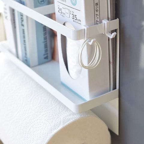 山崎実業 公式 tower マグネットキッチンペーパー＆ラップホルダー タワー ブラック 4397