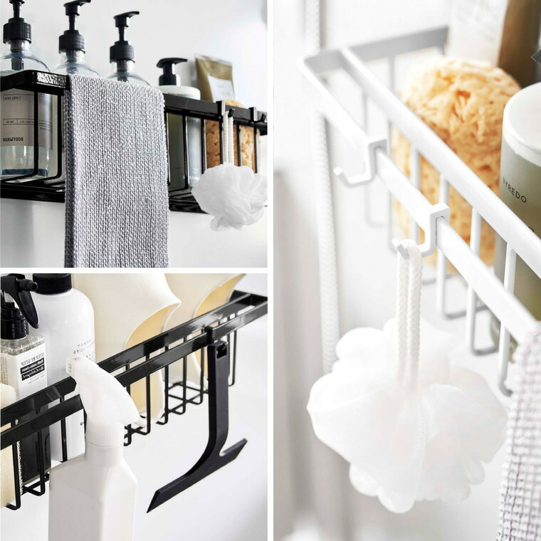 山崎実業 公式 tower マグネットバスルームバスケット タワー ワイド おもちゃ収納 ブラック 3770