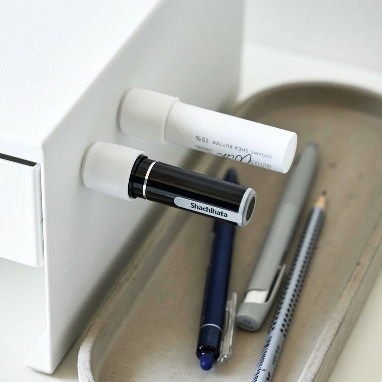 tower マグネット印鑑&リップホルダー タワー 2個組 山崎実業 10731 10732 / ホワイト