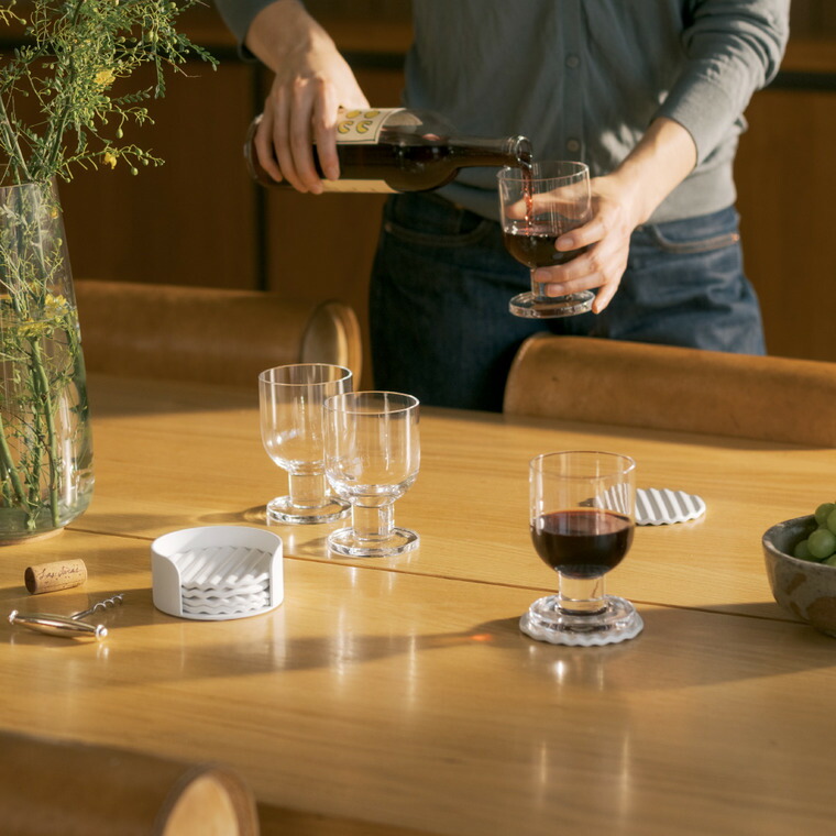 APTO ウェーブ セラミックコースターセット アプト 山崎実業 10496