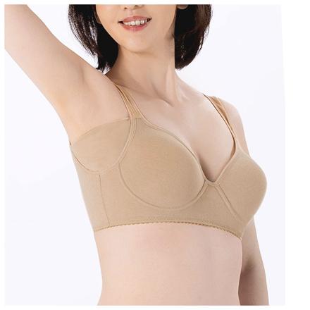 綿100% 脇汗ガードブラ Lサイズ ベージュ