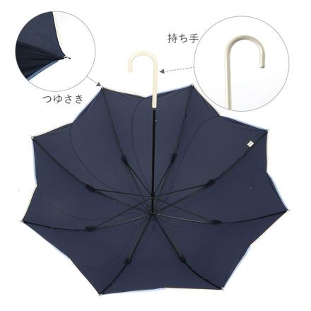 because ビコーズ バイカラーパイピング 長傘 ピンク