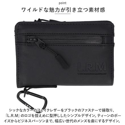 L.R.M 止水ファスナー合皮ミドル財布 ミドル財布 ブラック