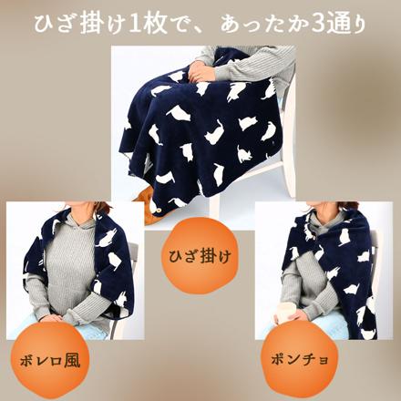 両面プリントフランネル3WAYひざ掛け 2A.チェックピンク