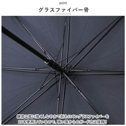 開くと大きい紳士耐風傘 80cM 長傘 ブラック