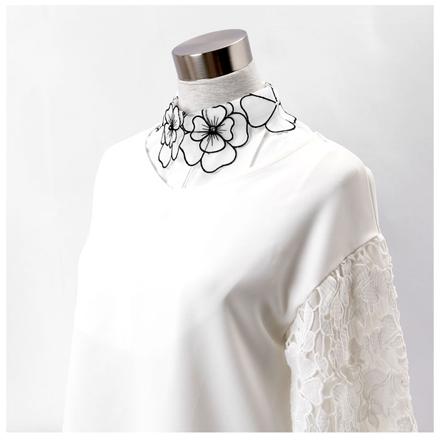 お花形付け襟 hanacollar B（ホワイト）