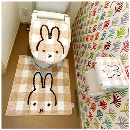 キャラクター 兼用フタカバー ミッフィー.チェックライン/GY