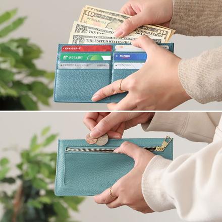 LIZ DAYS スキミング防止薄型長財布 SAPI.サーモンピンク