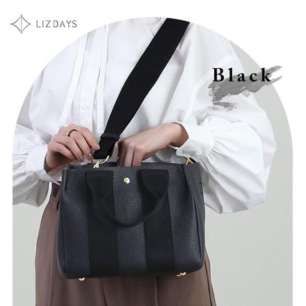 LIZDAYS テープハンドル 2WAYバッグ Sサイズ GBEBK.グレーベージュブラック