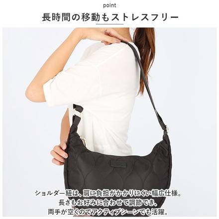 LIZDAYS キルティングナイロンスリムショルダーバッグ グレーベージュ