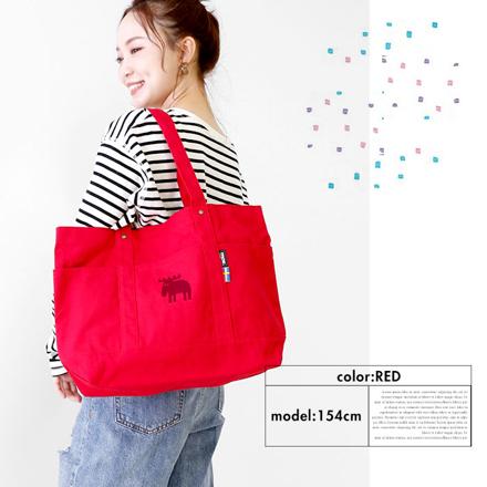 moz 帆布 トートバッグ Lサイズ ネイビーブルー