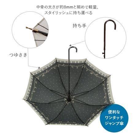 amusant sous la pluie 58cm グラスファイバー 長傘 23480.フラワーレース パープル