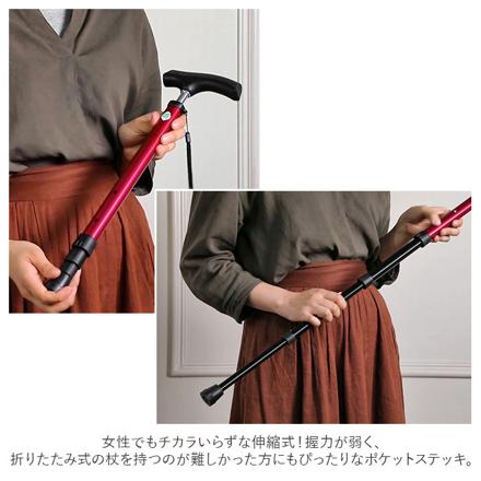 愛杖 ポケットステッキ 藤色