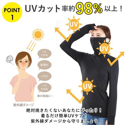 ストレッチUVロング Tシャツ サラリ M-Lサイズ グレー