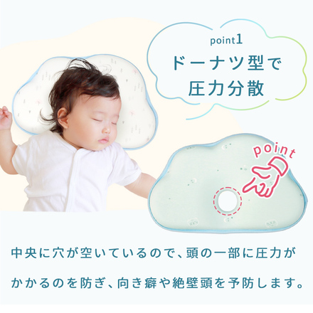 MILASIC 雲形 ベビー まくら ホワイト TN-BPLW-WH