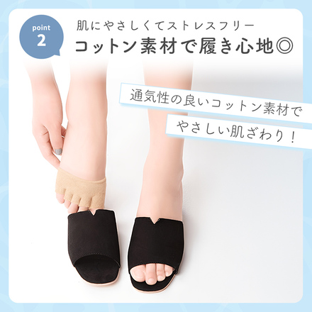 MILASIC サンダル ソックス 2足セット ＋ホワイト 1足 E-五本指ピンク×ベージュ TN-SDSK-E