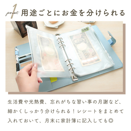 MILASIC 家計管理 ポーチ ブルー A6 TN-HOMP-BU-A6
