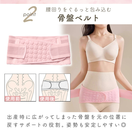 MILASIC ウエストニッパー 骨盤ベルト 2点セット ピンク Ｌサイズ TN-PEVBT-PK-L