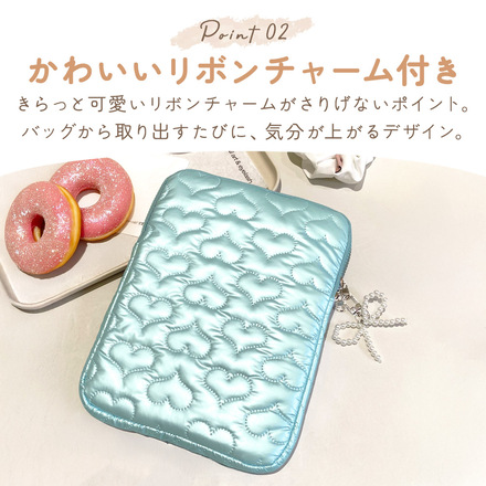 MILASIC タブレットケース リボンチャーム付き ホワイト TN-HTCRC-WH