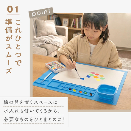 MILASIC お絵描きマット ハート ブルー TN-PSCMT-B-BU