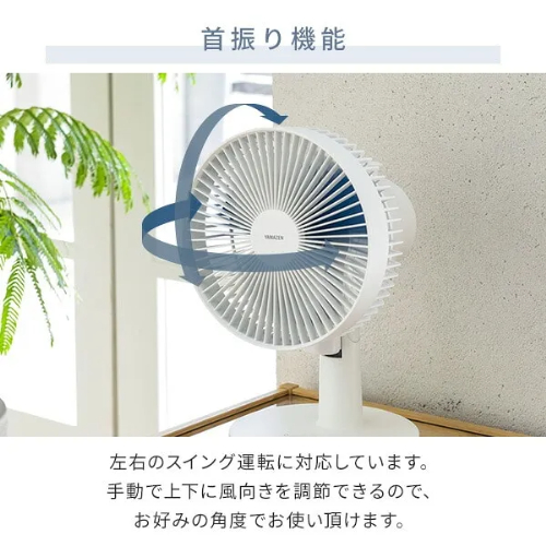 卓上扇風機 デスクファン 左右首振り 風量2段階 山善 YDS-EJ181(A)