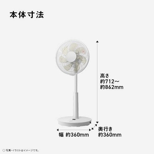 扇風機 DCリビング リモコン有り 24cm GY シィーネット CFDC240GY