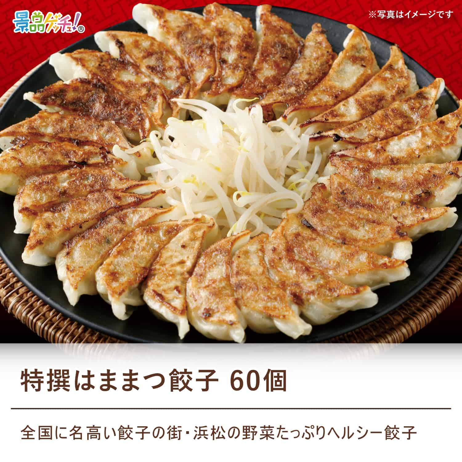 景品パネル・目録 【 特選はままつ餃子 60個 （ 単品景品 ） 】 景品ゲッチュ！