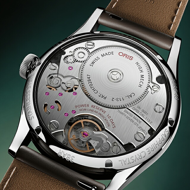 オリス アートリエ 43mm 手巻き 腕時計 ブランド メンズ ORIS 01 113 7806 4057-07 5 22 96FC アナログ グリーン ダークブラウン スイス製 高級 おしゃれ 防水 プレゼント 男性 実用的