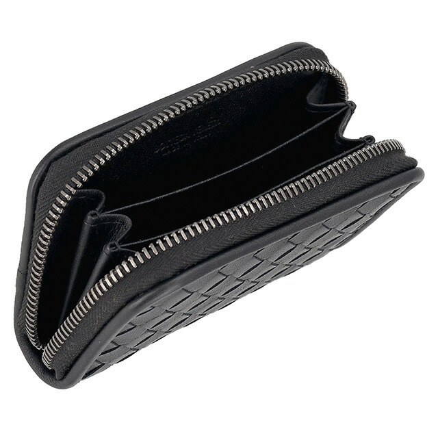 ボッテガ・ヴェネタ コインケース メンズ レディース BOTTEGA VENETA イントレチャート レザー 114075 V3UN1 1275 ブラック 小銭入れ 小さい ブランド 高級 おしゃれ プレゼント 実用的
