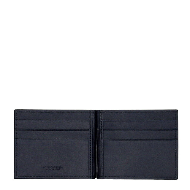 ボッテガ・ヴェネタ 二つ折り財布 メンズ ブランド BOTTEGA VENETA イントレチャート レザー 123180-V47W1 ネイビー ウォレット 高級 おしゃれ プレゼント 実用的