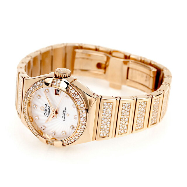 オメガ コンステレーション コーアクシャル クロノメーター 27mm 自動巻き 腕時計 レディース ダイヤモンド OMEGA 123.55.27.20.55.004 アナログ ホワイト レッドゴールド スイス製 高級 ブランド おしゃれ 防水 プレゼント 女性 実用的