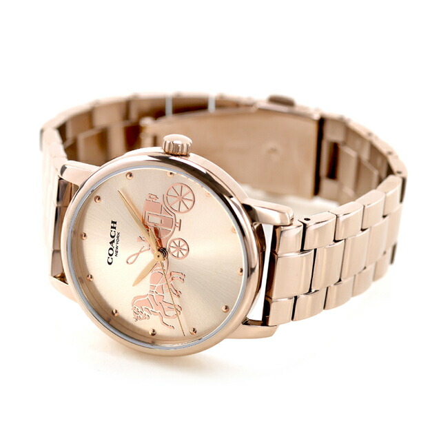 コーチ グランド クォーツ 電池式 腕時計 ブランド レディース COACH 14503740 アナログ ピンクゴールド おしゃれ 防水 軽い 華奢 かわいい プレゼント 女性 実用的