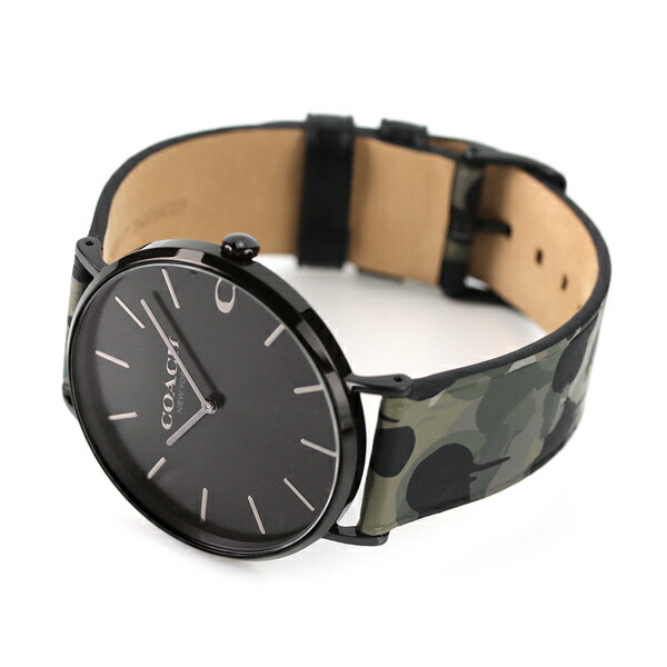 コーチ 腕時計 メンズ チャールズ 41mm クオーツ 14602573 COACH ブラック カーキ ブランド おしゃれ 防水 プレゼント 男性 実用的