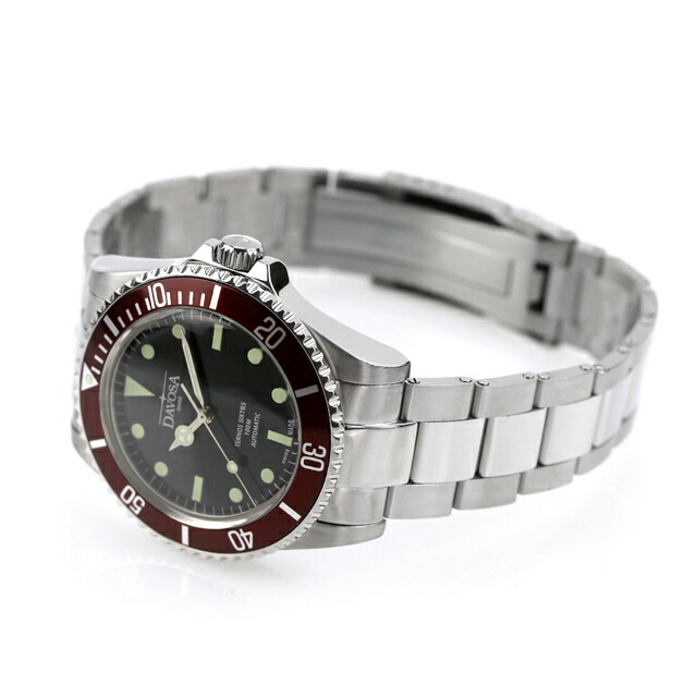 ダボサ テルノス シックスティズ バーガンディ 自動巻き 腕時計 メンズ DAVOSA 161.525.60 アナログ ブラック 黒 スイス製 ブランド おしゃれ 防水 プレゼント 男性 実用的