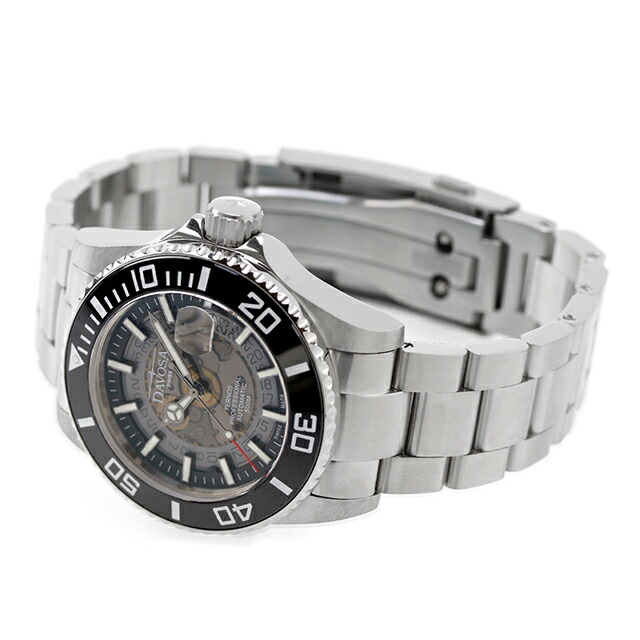 ダボサ テルノス プロフェッショナル ネビュラス スモークブラック 自動巻き 腕時計 メンズ オープンハート DAVOSA 161.535.50 アナログ ブラック 黒 スイス製 ブランド おしゃれ 防水 プレゼント 男性 実用的