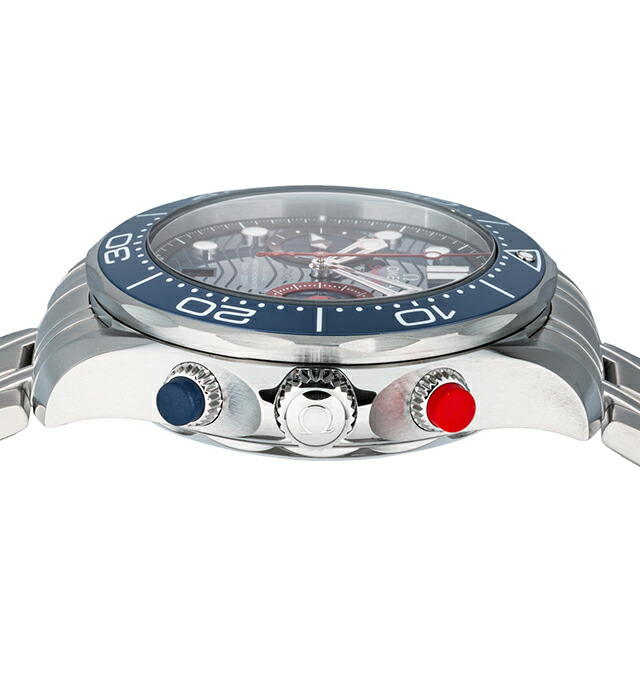 オメガ シーマスター ダイバー 44mm 自動巻き 腕時計 メンズ クロノグラフ 替えベルト OMEGA 210.30.44.51.03.002 アナログ ブルー スイス製 高級 ブランド おしゃれ 防水 文字盤 大きい プレゼント 男性 実用的