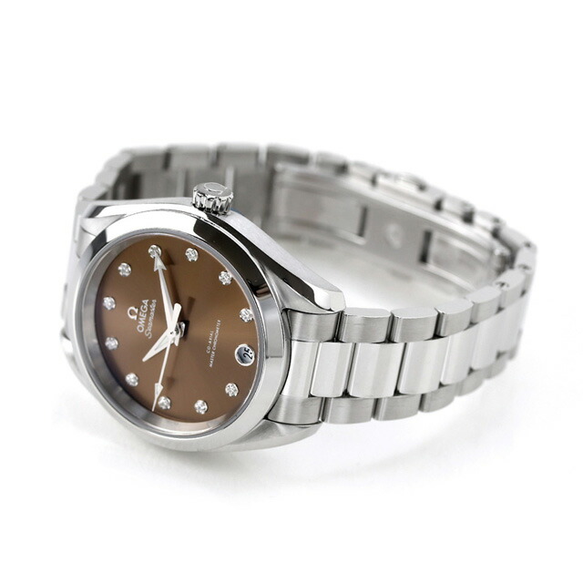 オメガ シーマスター アクアテラ 150M 34mm 自動巻き 腕時計 レディース ダイヤモンド OMEGA 220.10.34.20.63.001 アナログ ブラウン スイス製 高級 ブランド おしゃれ 防水 プレゼント 女性 実用的