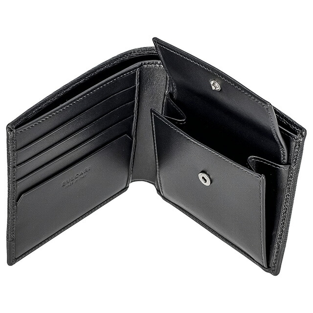ブルガリ 二つ折り財布 メンズ ブランド BVLGARI 280899 BLK ブラック ウォレット 高級 おしゃれ プレゼント 実用的