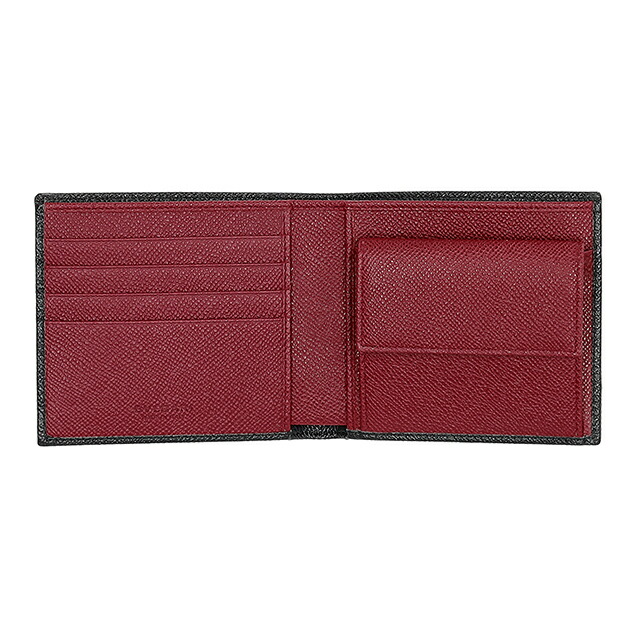 ブルガリ 二つ折り財布 二折財布 メンズ ブランド BVLGARI 288273 BLK ブラック/レッド