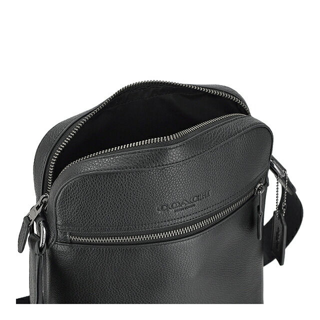 コーチ ショルダーバッグ メッセンジャーバッグ メンズ アウトレット ブランド COACH シグネチャー レザー 4011 QB BK ブラック 斜めがけ 高級 おしゃれ プレゼント 男性 実用的 かっこいい