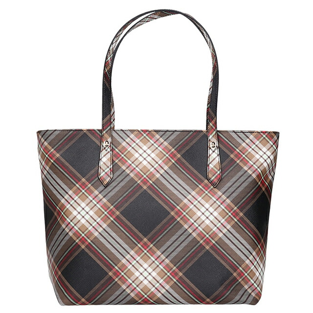 ヴィヴィアン ウエストウッド トートバッグ レディース ブランド Vivienne Westwood ダービー ロゴ 4205007DW D101 TARTAN BROWN BLACK バッグ ビビアン 軽量 手提げ 高級 おしゃれ プレゼント 女性 実用的 かわいい