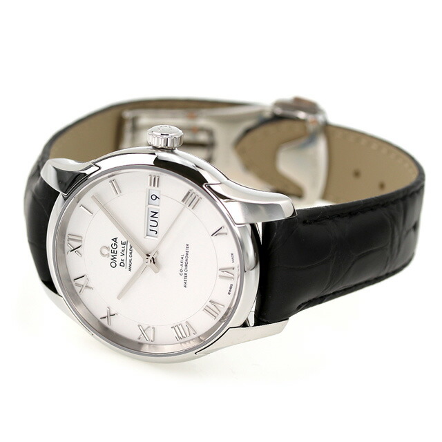 オメガ デビル アワービジョン 41mm 自動巻き 腕時計 メンズ 革ベルト OMEGA 433.13.41.22.02.001 アナログ シルバー ブラック 黒 スイス製 高級 ブランド おしゃれ 防水 プレゼント 男性 実用的