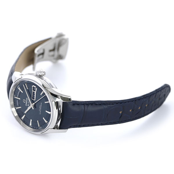 オメガ デビル アワービジョン コーアクシャル マスタークロノメーター アニュアルカレンダー 41mm 自動巻き 腕時計 433.33.41.22.03.001 OMEGA ブルー 高級 ブランド おしゃれ 防水 プレゼント 男性 実用的