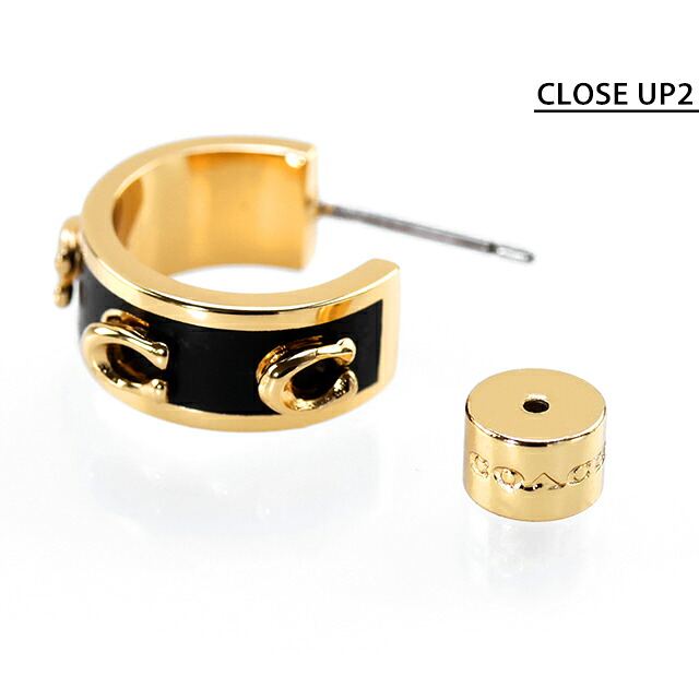 コーチ ピアス レディース COACH スタッド 両耳用 448375 GLD 001 ブラック ゴールド アクセサリー ジュエリー ブランド 高級 おしゃれ プレゼント 女性 実用的 かわいい