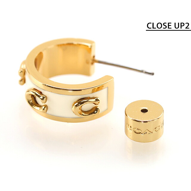 コーチ ピアス レディース COACH スタッド 両耳用 448375 GLD 100 ホワイト ゴールド アクセサリー ジュエリー ブランド 高級 おしゃれ プレゼント 女性 実用的 かわいい