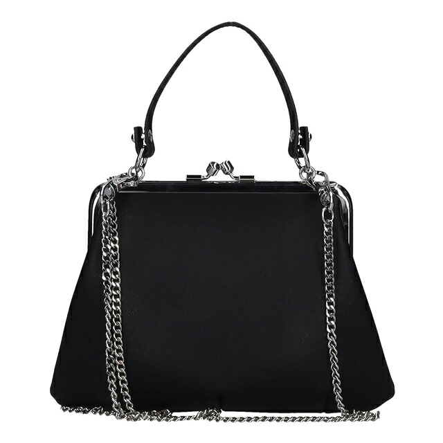 ヴィヴィアン ウエストウッド ハンドバッグ レディース ブランド Vivienne Westwood がま口 2WAY 4B010007W BLACK ビビアン 軽量 小さめ 手提げ 高級 おしゃれ プレゼント 女性 実用的 かわいい