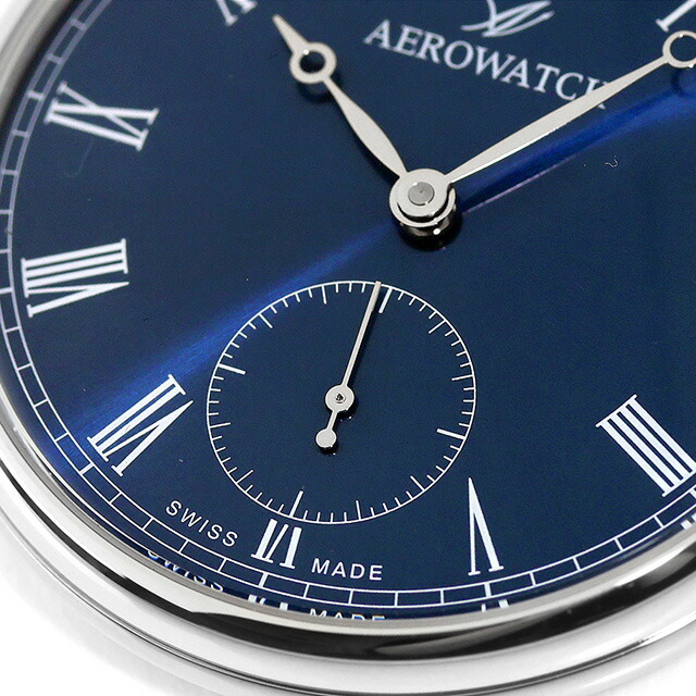 アエロウォッチ 手巻き 懐中時計 ブランド メンズ レディース AEROWATCH 50832-AA01 アナログ ブルー スイス製