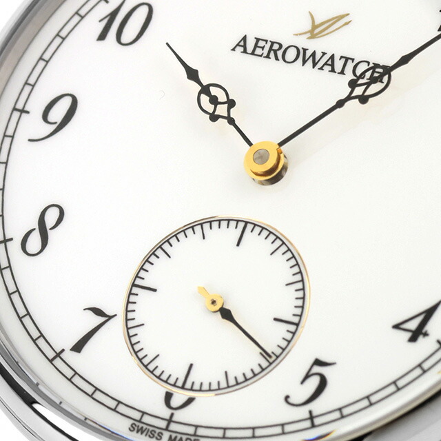 アエロウォッチ 手巻き 懐中時計 ブランド メンズ レディース AEROWATCH 50832-AA04 アナログ ホワイト 白 スイス製